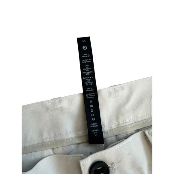 LULULEMON Men's Light Beige Ankle Tech Ankle Pants Size 36 x 27 - Picture 8 of 8